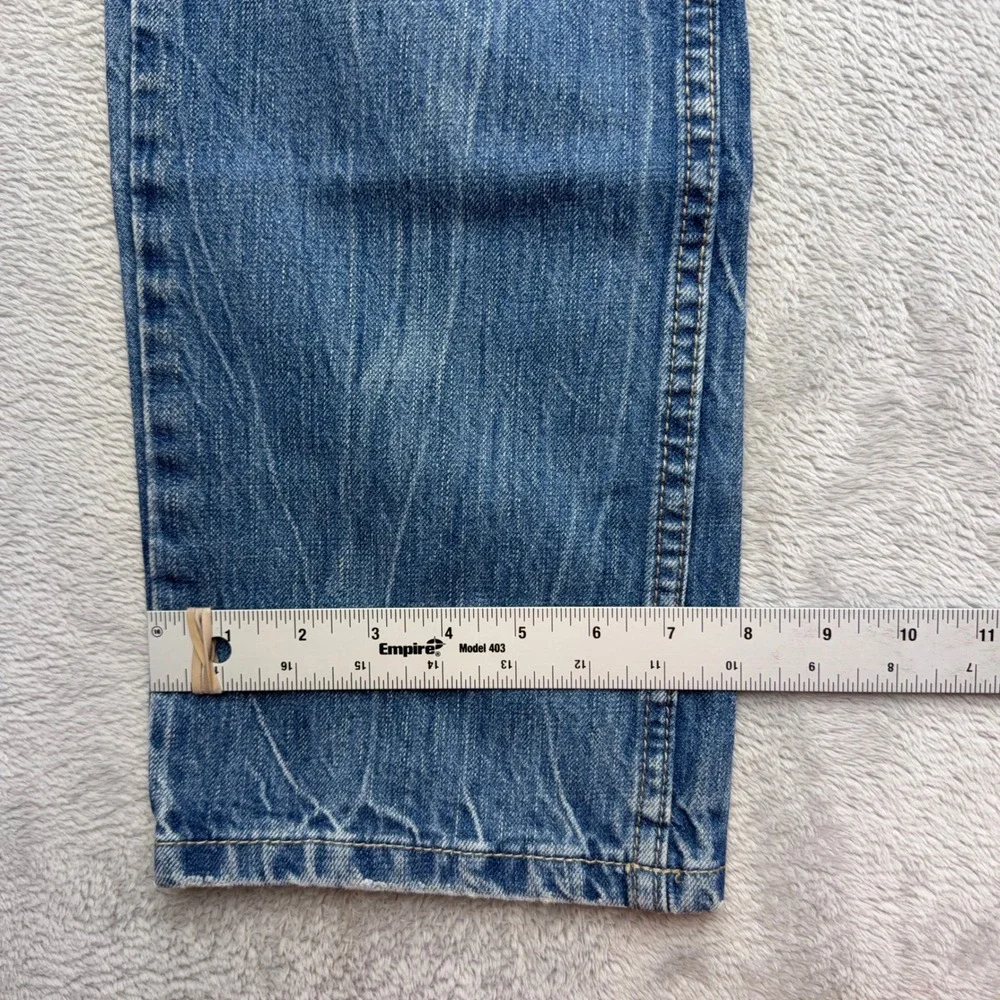 Diesel Jeans Mens 32 Blue Industry Straight Leg Medium Wash Distressed Denim